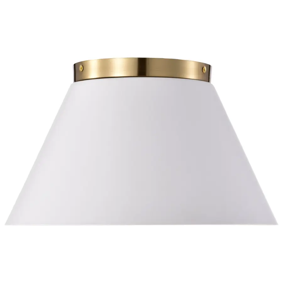 Dover 3-Light Small Flush Mount in White with Vintage Brass - Image 5