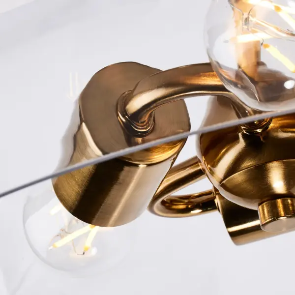 Dover 3-Light Small Flush Mount in Vintage Brass with Clear Glass - Image 13
