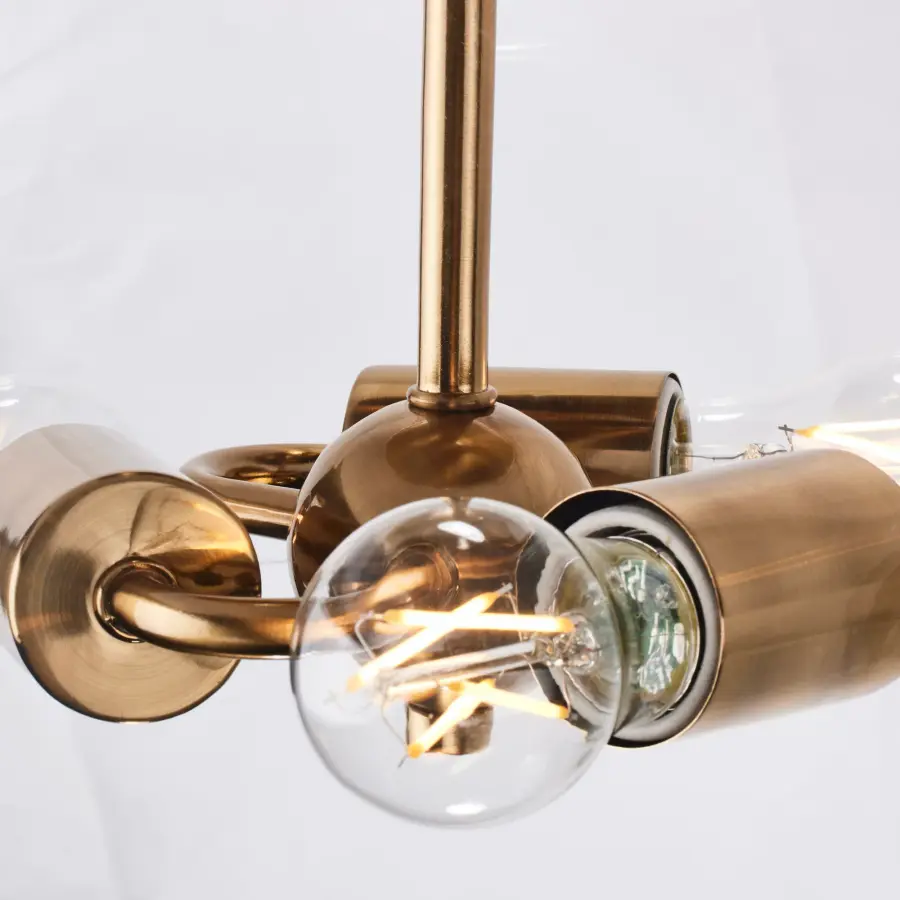 Dover 3-Light Small Flush Mount in Vintage Brass with Clear Glass - Image 14