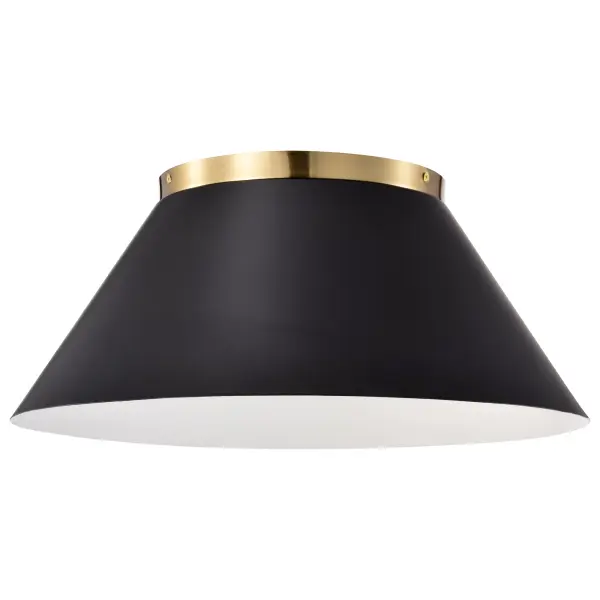 Dover Large Flush Mount - Black with Vintage Brass - Image 3