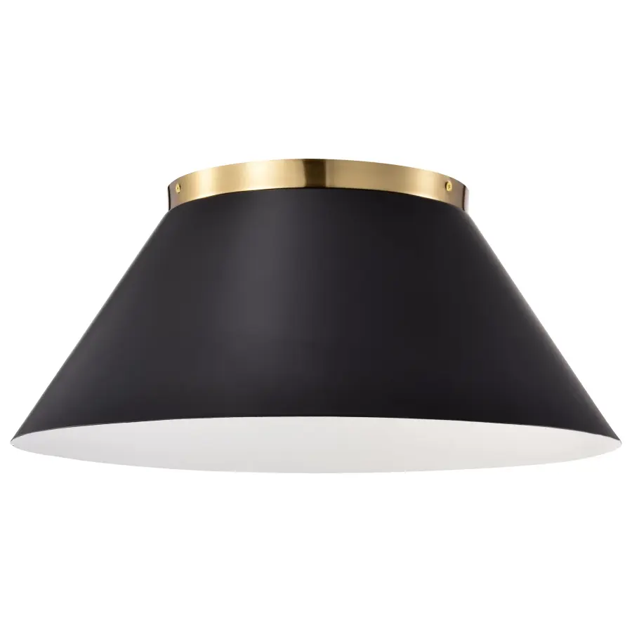 Dover Large Flush Mount - Black with Vintage Brass - Image 3