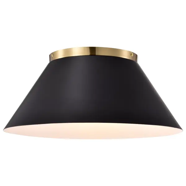 Dover Large Flush Mount - Black with Vintage Brass - Image 4