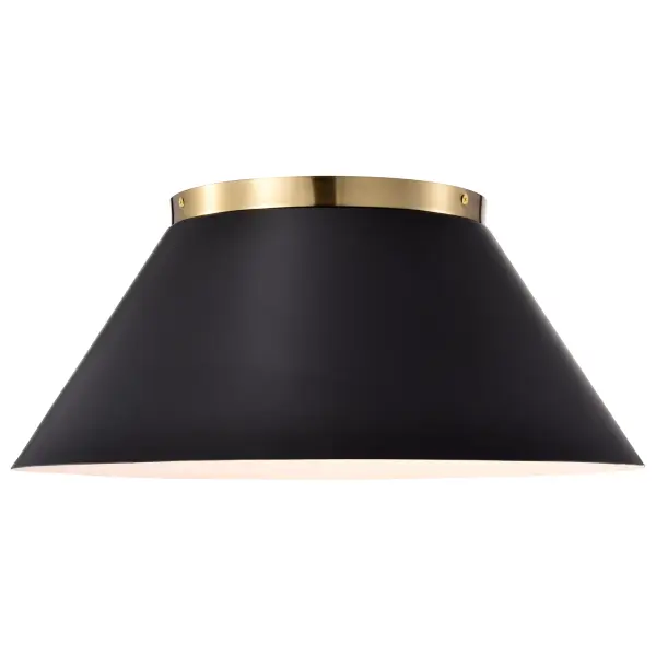 Dover Large Flush Mount - Black with Vintage Brass - Image 5