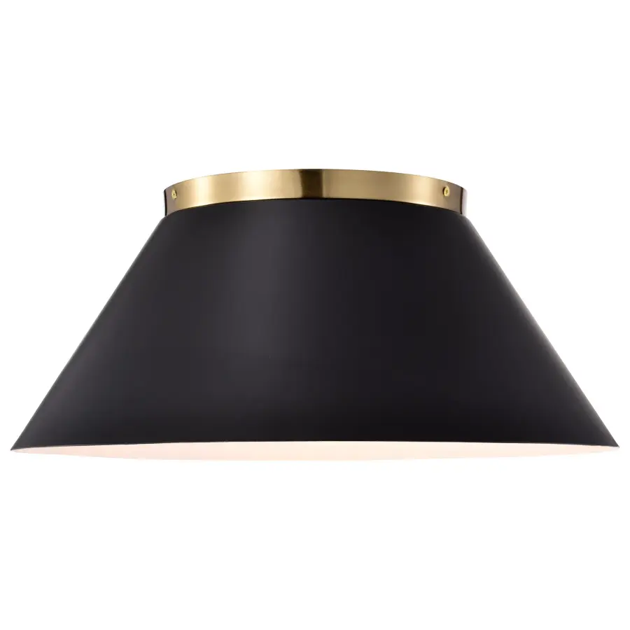 Dover Large Flush Mount - Black with Vintage Brass - Image 5