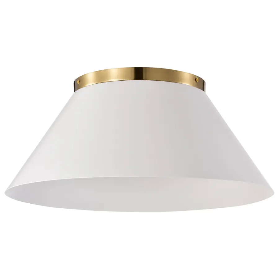 Dover Large Flush Mount - White with Vintage Brass - Image 5
