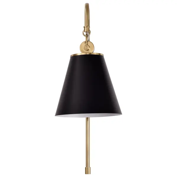 Dover 1-Light Wall Sconce in Black with Vintage Brass - Image 2