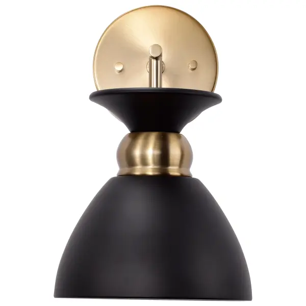 Perkins 1-Light Wall Sconce in Matte Black with Burnished Brass - Image 4