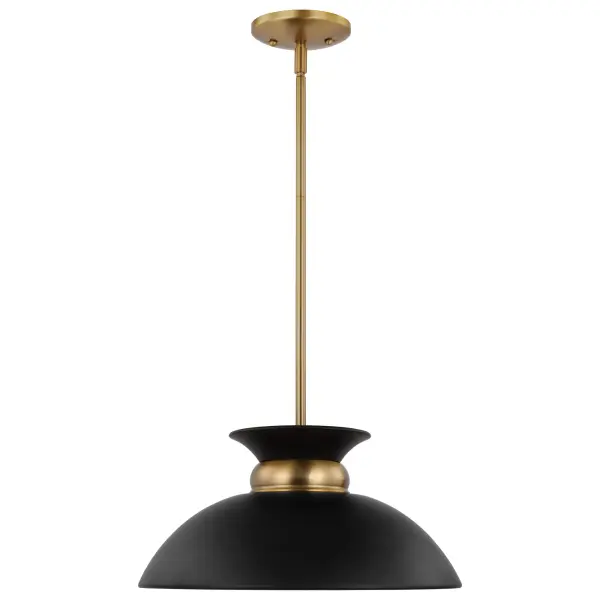 Perkins Small Pendant - Matte Black with Burnished Brass - Image 3
