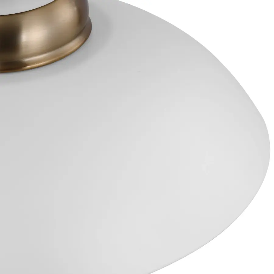 Perkins Small Pendant - Matte White with Burnished Brass - Image 4