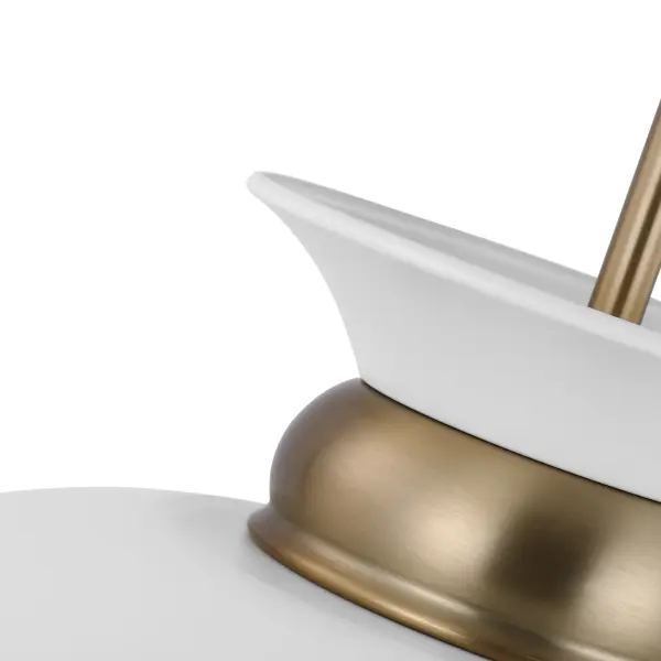 Perkins Large Pendant - Matte White with Burnished Brass - Image 4