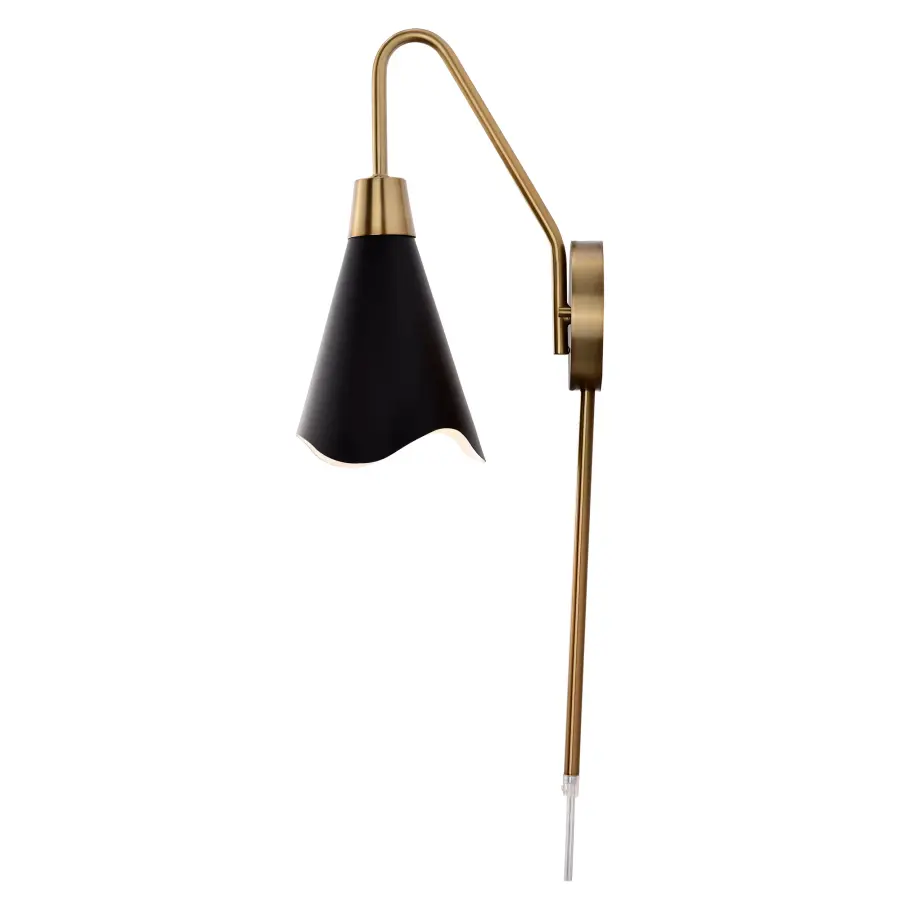 Tango 1-Light Wall Sconce in Matte Black with Burnished Brass - Image 4