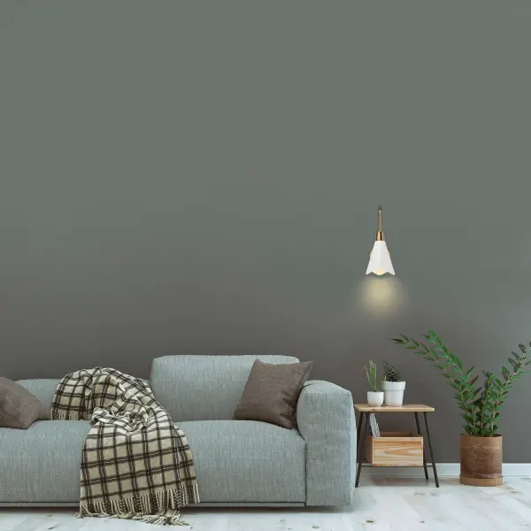 Tango 1-Light Wall Sconce in Matte White with Burnished Brass - Image 7