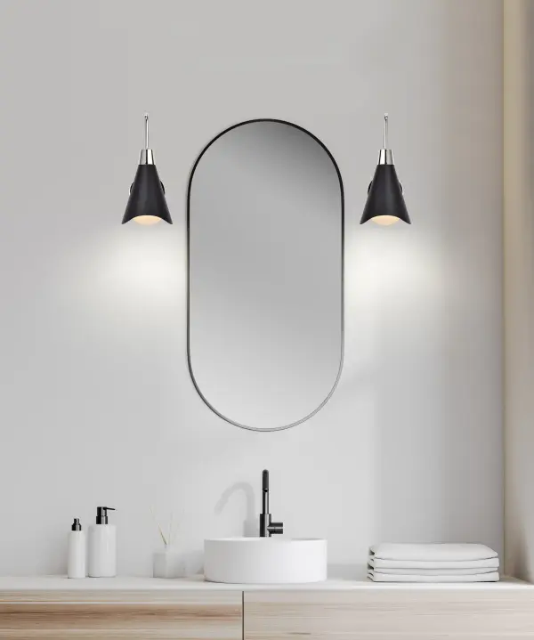 Tango 1-Light Wall Sconce in Matte Black with Polished Nickel - Image 3