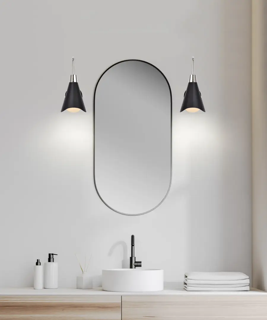 Tango 1-Light Wall Sconce in Matte Black with Polished Nickel - Image 3