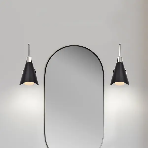Tango 1-Light Wall Sconce in Matte Black with Polished Nickel - Image 4