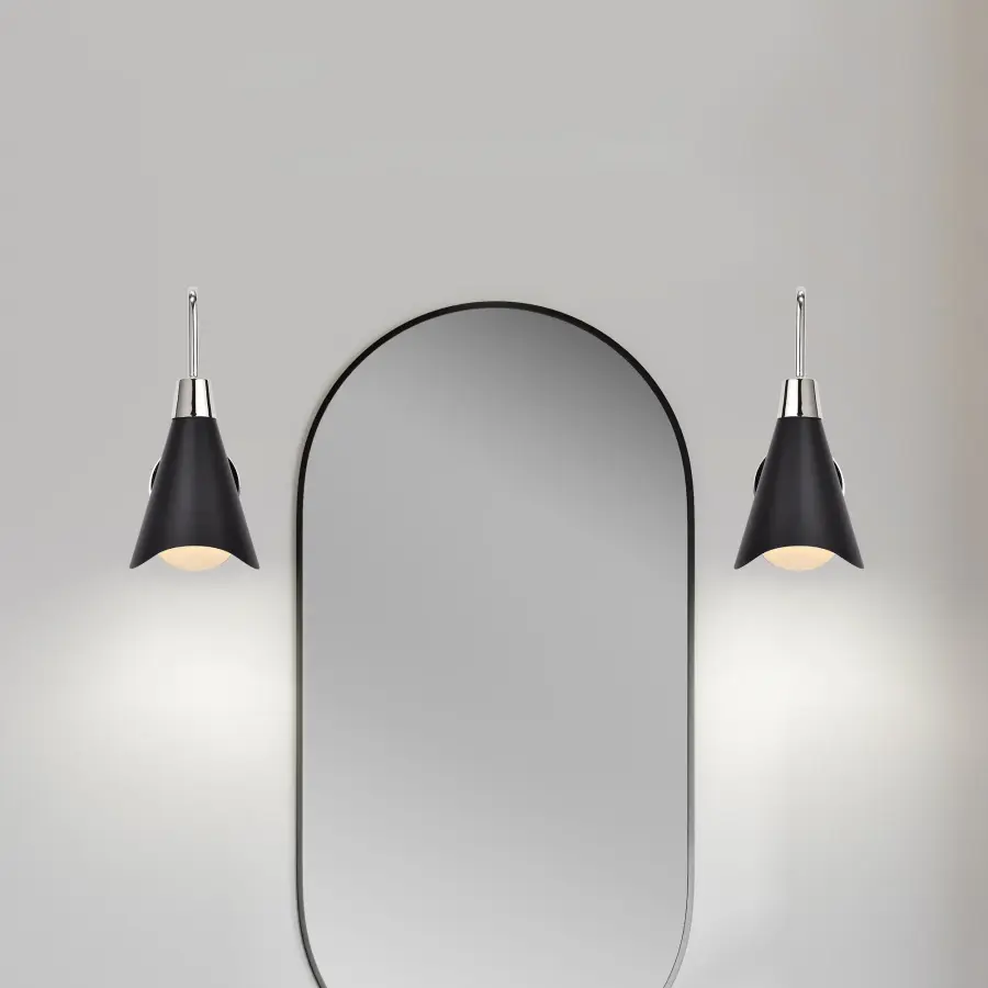 Tango 1-Light Wall Sconce in Matte Black with Polished Nickel - Image 4