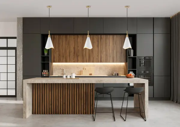 Tango Small Pendant Light - Matte White with Burnished Brass - Image 5
