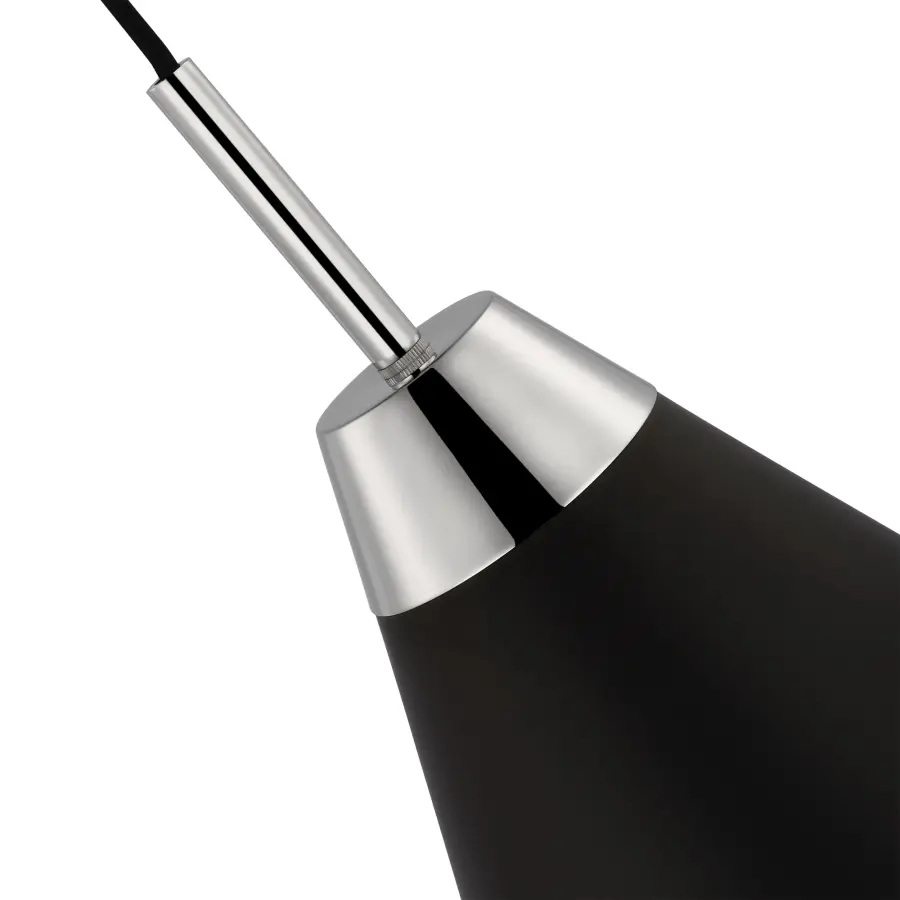 Tango Small Pendant Light - Matte Black with Polished Nickel - Image 4