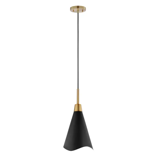 Tango Large Pendant - Matte Black with Burnished Brass - Image 3