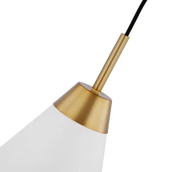 Tango Large Pendant - Matte White with Burnished Brass - Image 3