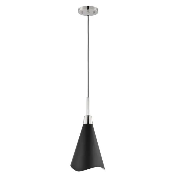 Tango Large Pendant - Matte Black with Polished Nickel - Image 3