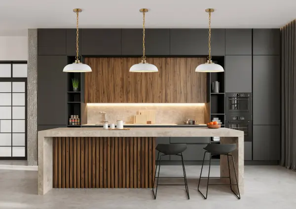 Colony Small Pendant Light - Matte White with Burnished Brass - Image 5