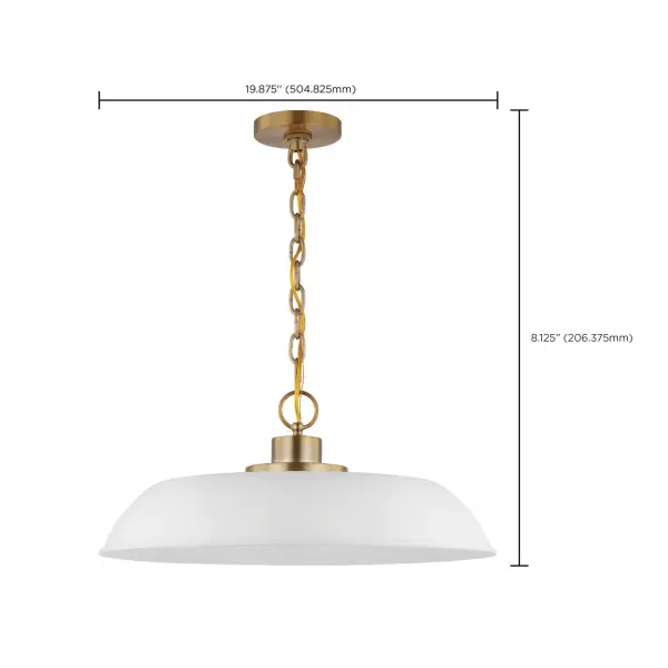 Colony Medium Pendant - Matte White with Burnished Brass - Image 7