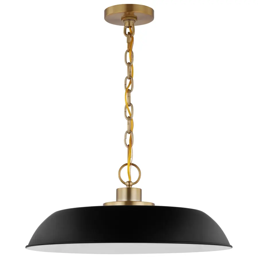 Colony Medium Pendant in Matte Black with Burnished Brass - Image 1