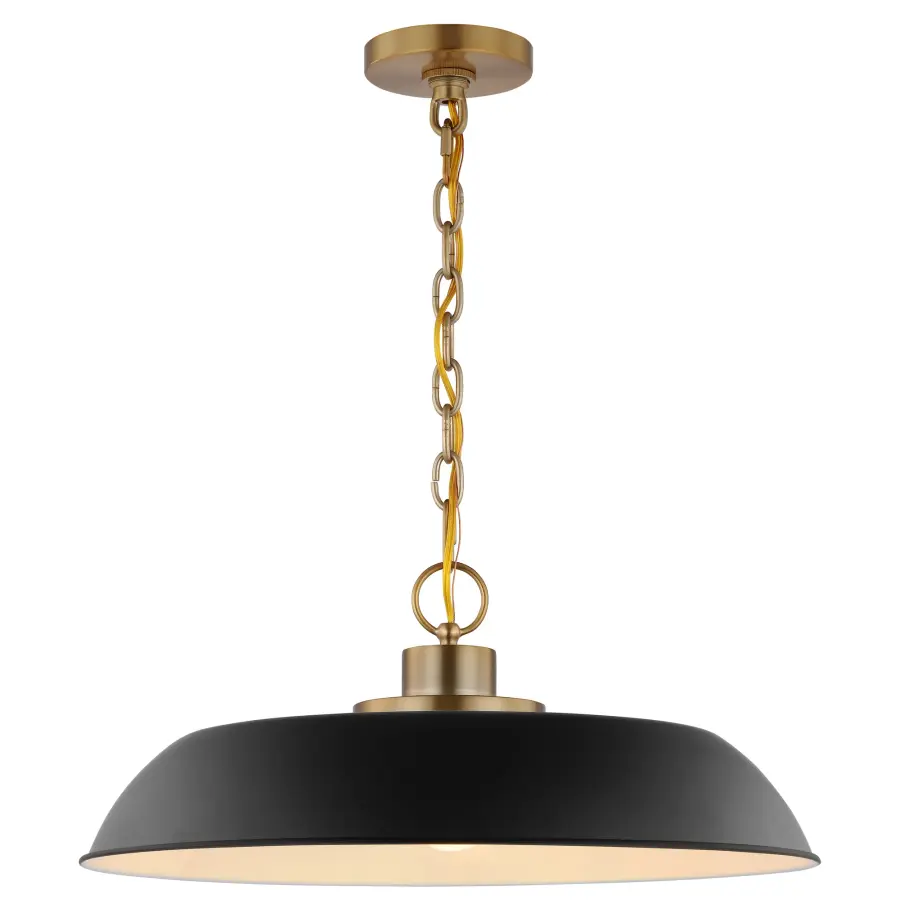 Colony Medium Pendant in Matte Black with Burnished Brass - Image 2