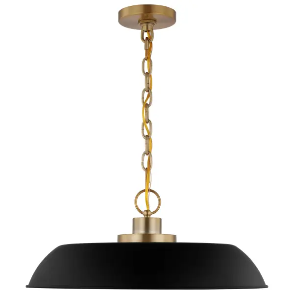 Colony Medium Pendant in Matte Black with Burnished Brass - Image 3