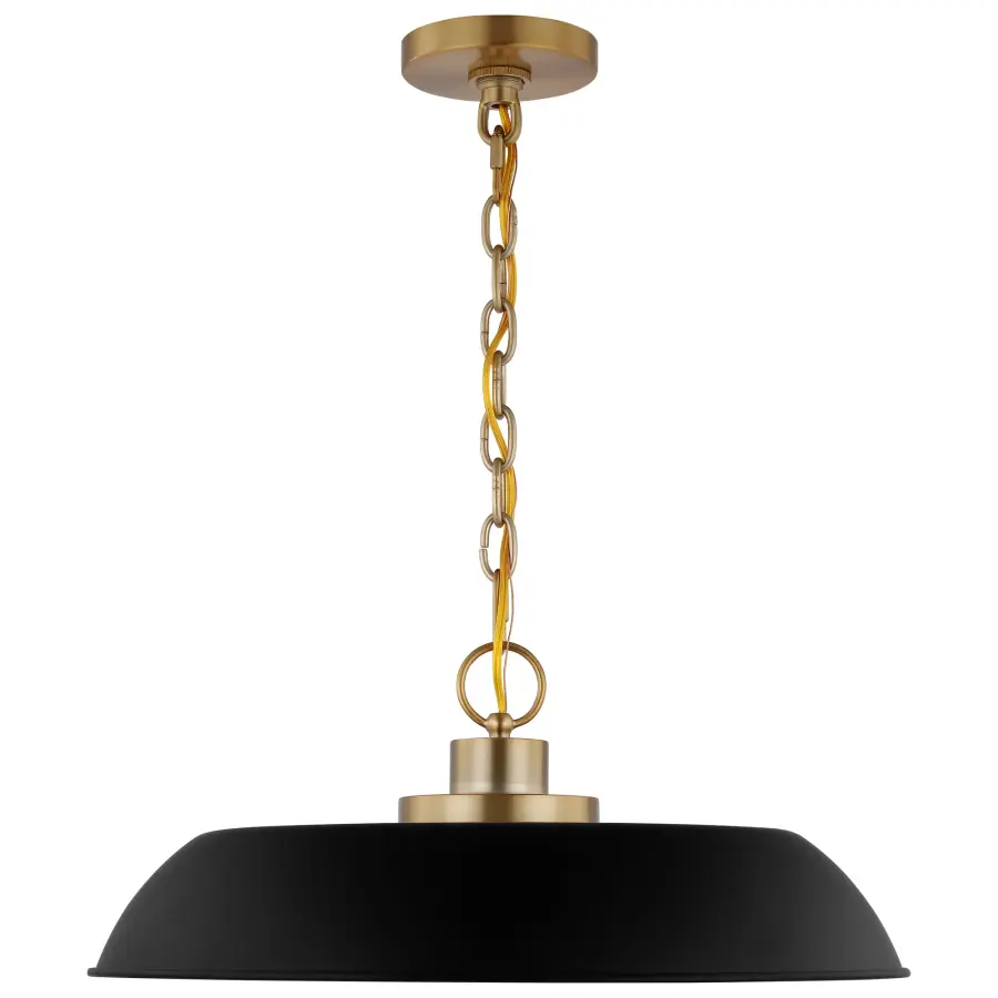 Colony Medium Pendant in Matte Black with Burnished Brass - Image 3
