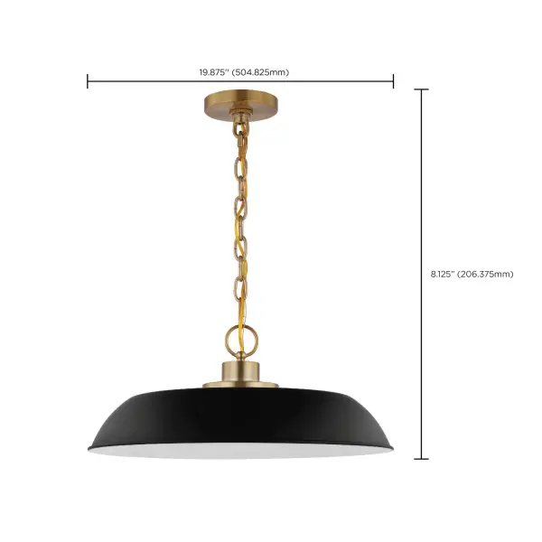 Colony Medium Pendant in Matte Black with Burnished Brass - Image 7