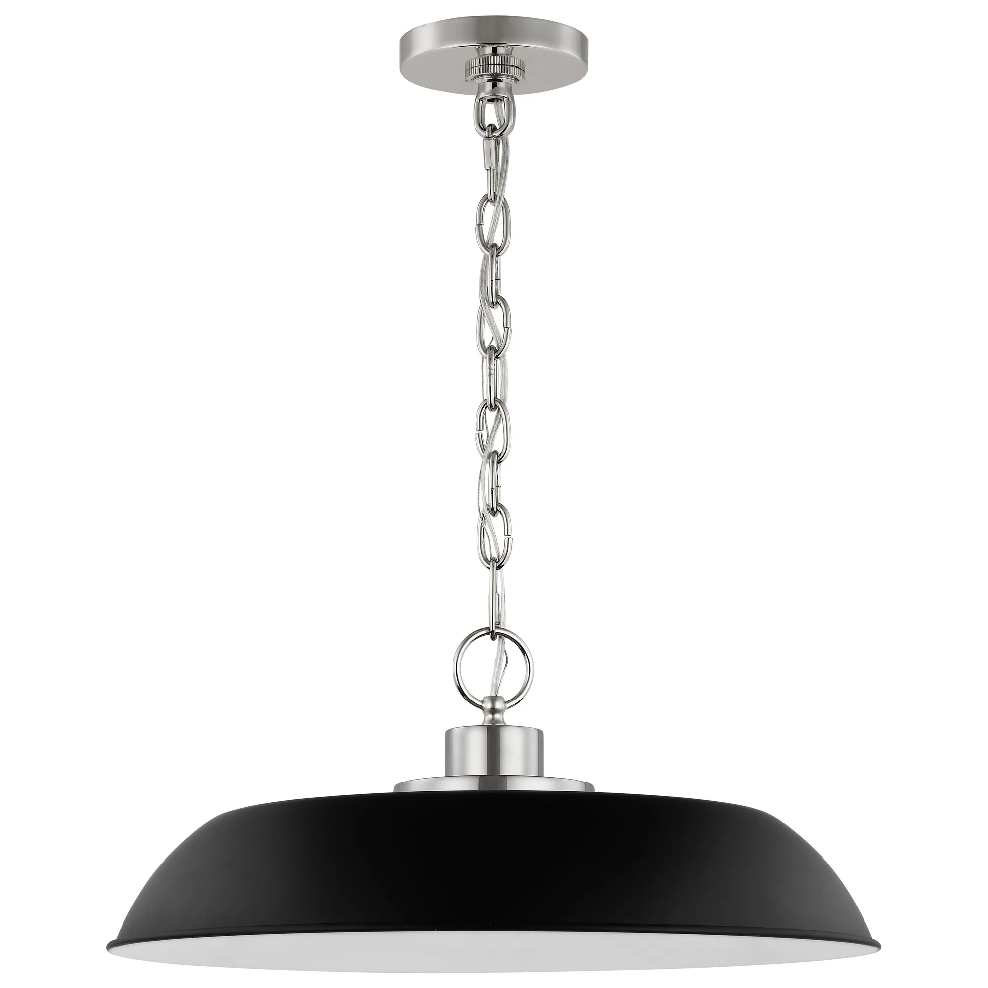 Colony Medium Pendant - Matte Black with Polished Nickel