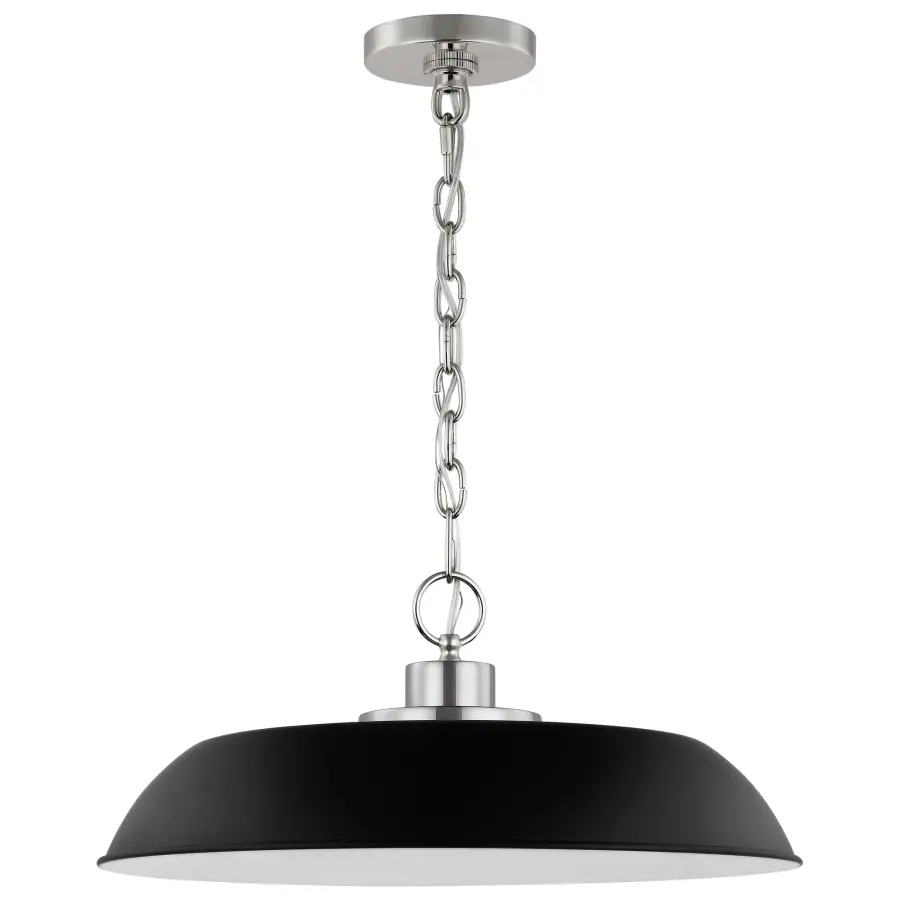 Colony Medium Pendant - Matte Black with Polished Nickel - Image 1