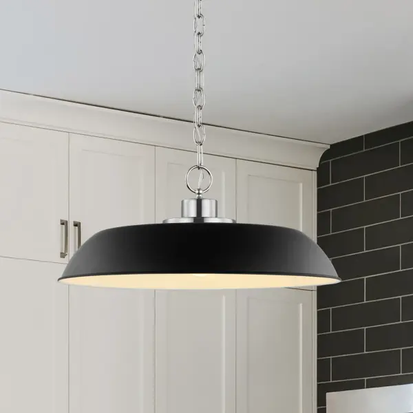 Colony Medium Pendant - Matte Black with Polished Nickel - Image 5