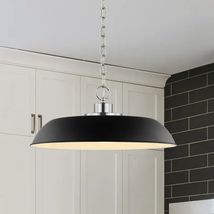 Colony Medium Pendant - Matte Black with Polished Nickel - Image 5