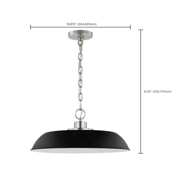 Colony Medium Pendant - Matte Black with Polished Nickel - Image 6