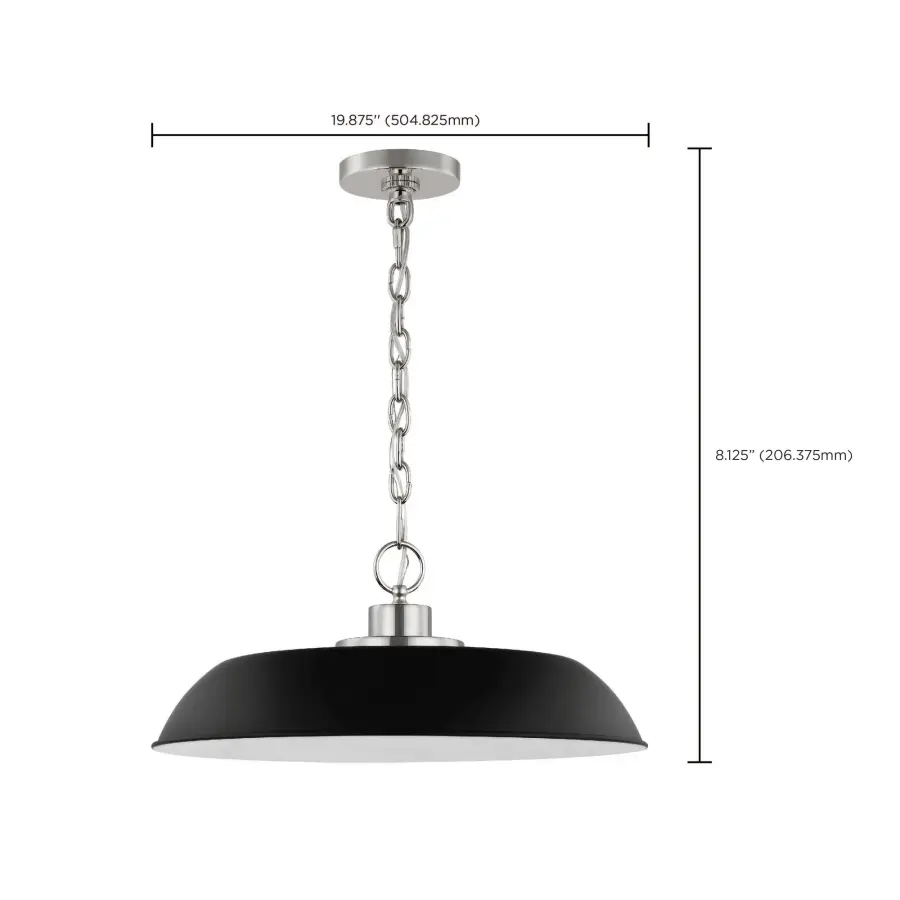 Colony Medium Pendant - Matte Black with Polished Nickel - Image 6