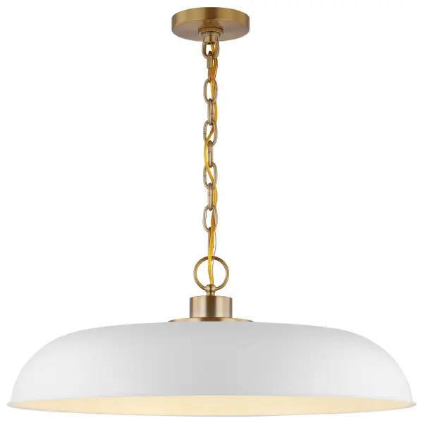 Colony Large Pendant - Matte White with Burnished Brass - Image 2
