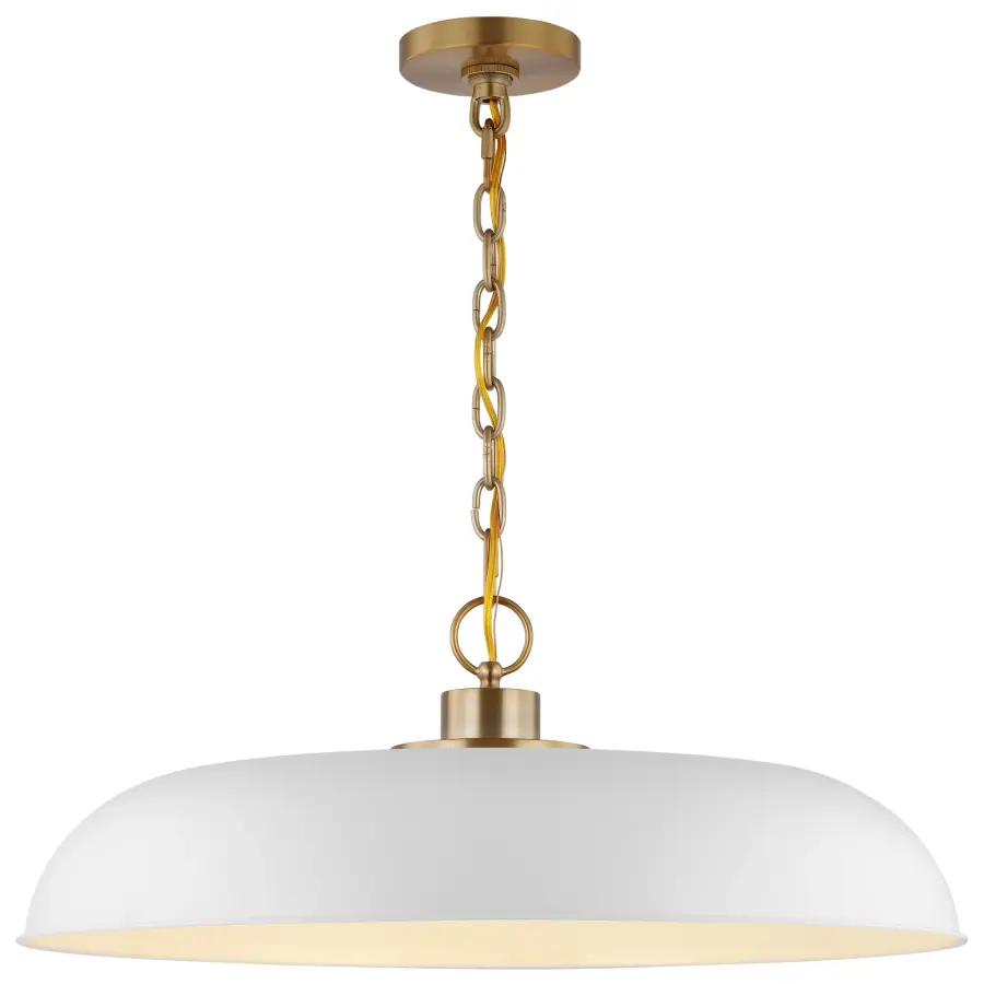 Colony Large Pendant - Matte White with Burnished Brass - Image 2