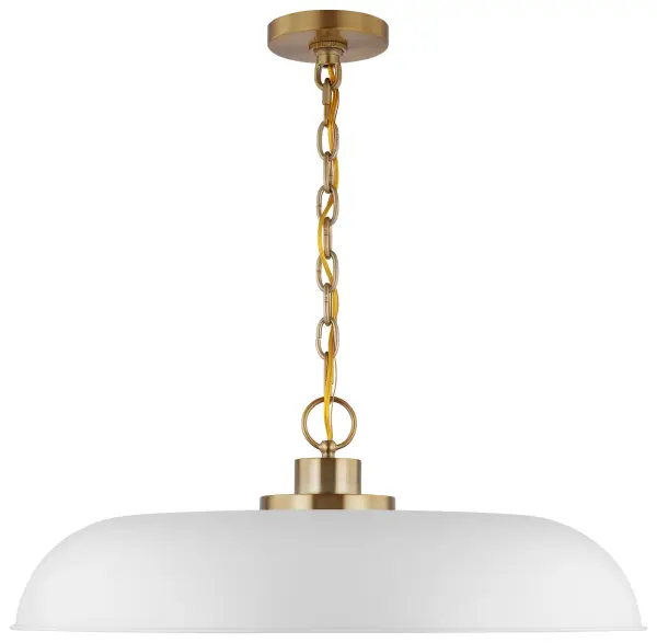 Colony Large Pendant - Matte White with Burnished Brass - Image 3