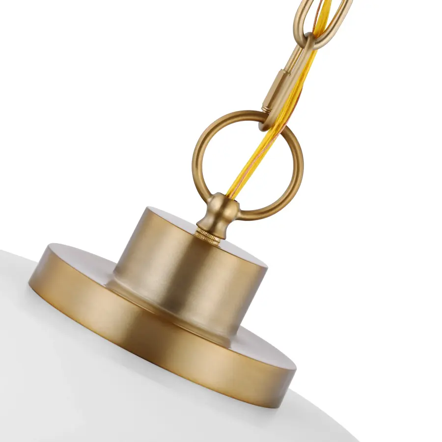 Colony Large Pendant - Matte White with Burnished Brass - Image 4