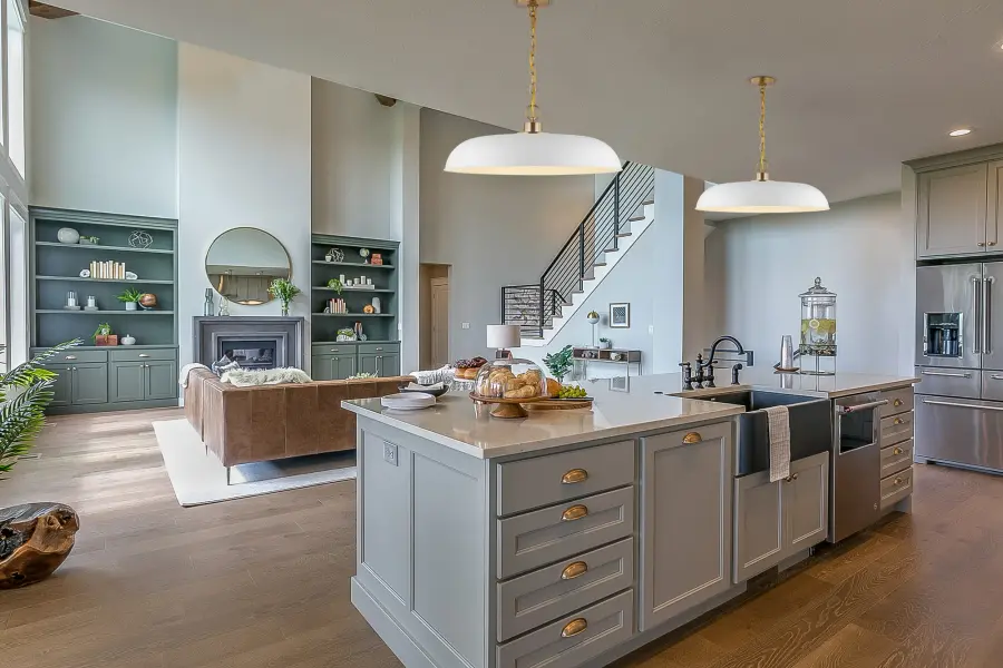 Colony Large Pendant - Matte White with Burnished Brass - Image 5
