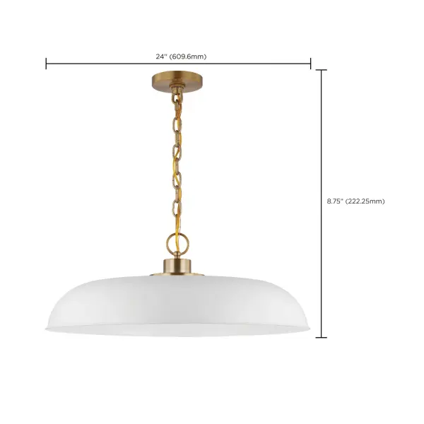 Colony Large Pendant - Matte White with Burnished Brass - Image 7