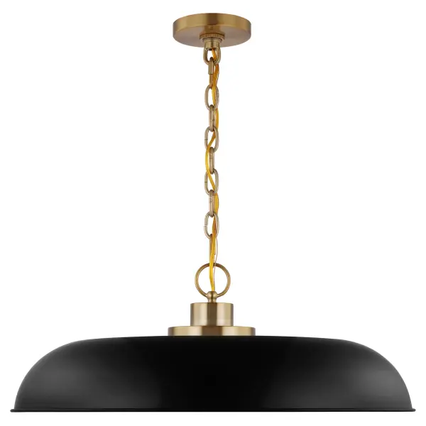 Colony Large Pendant Light in Matte Black with Burnished Brass - Image 3