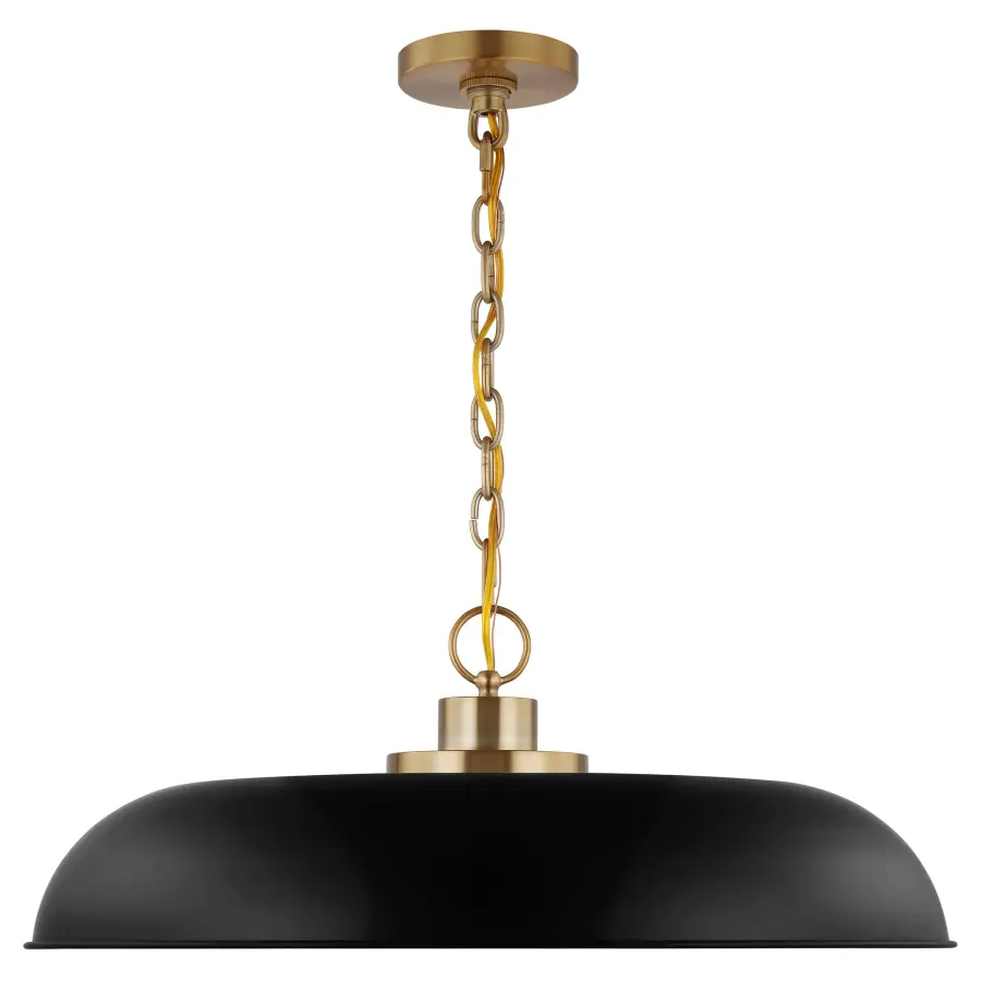 Colony Large Pendant Light in Matte Black with Burnished Brass - Image 3