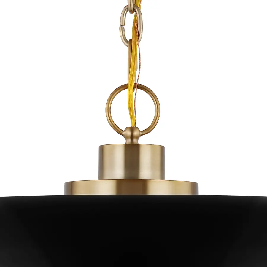 Colony Large Pendant Light in Matte Black with Burnished Brass - Image 4
