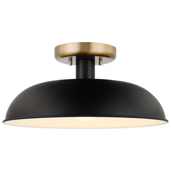 Colony Small Semi-Flush Mount - Matte Black with Burnished Brass - Image 2