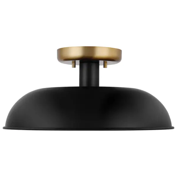 Colony Small Semi-Flush Mount - Matte Black with Burnished Brass - Image 3
