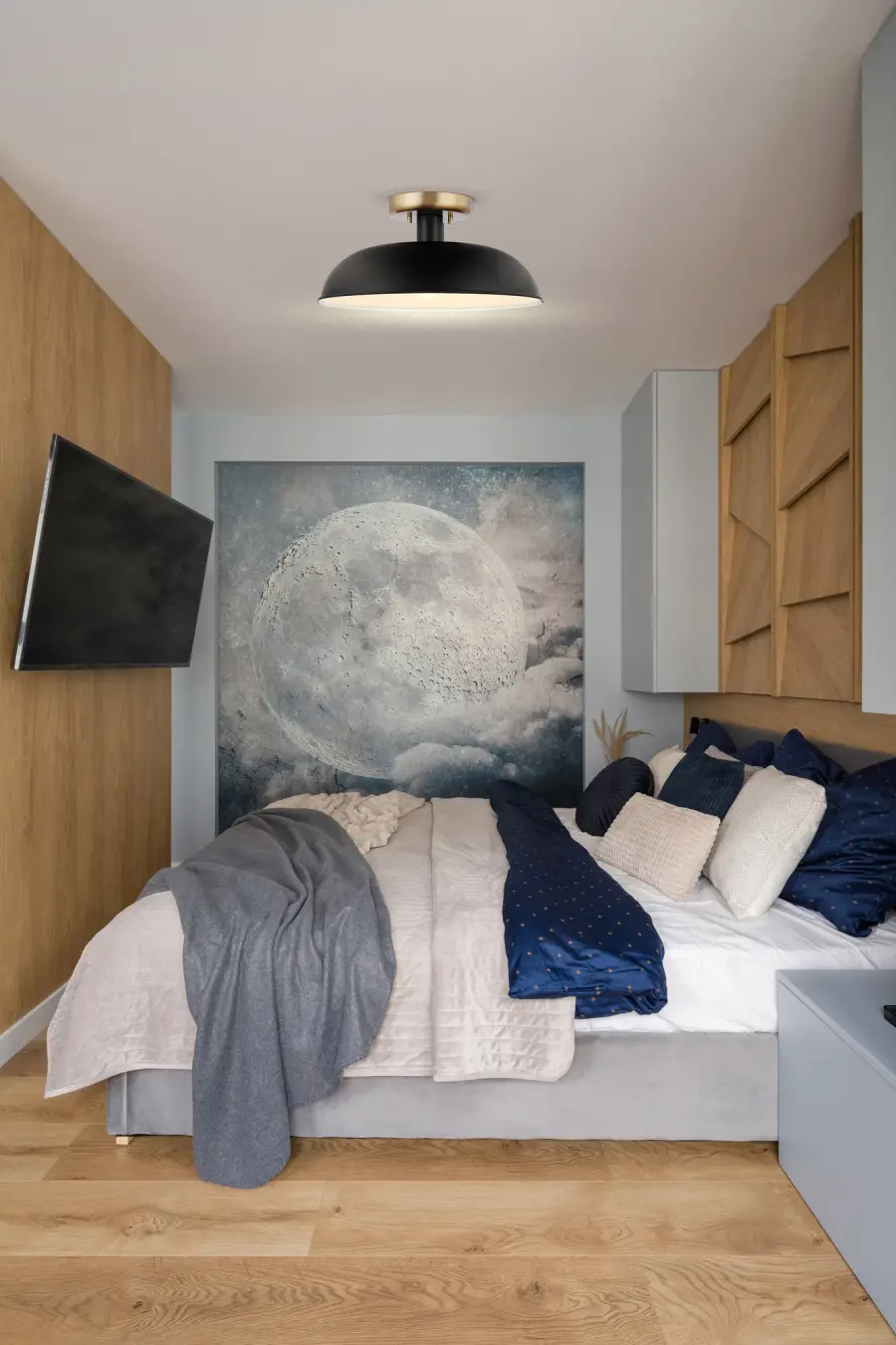 Colony Small Semi-Flush Mount - Matte Black with Burnished Brass - Image 4